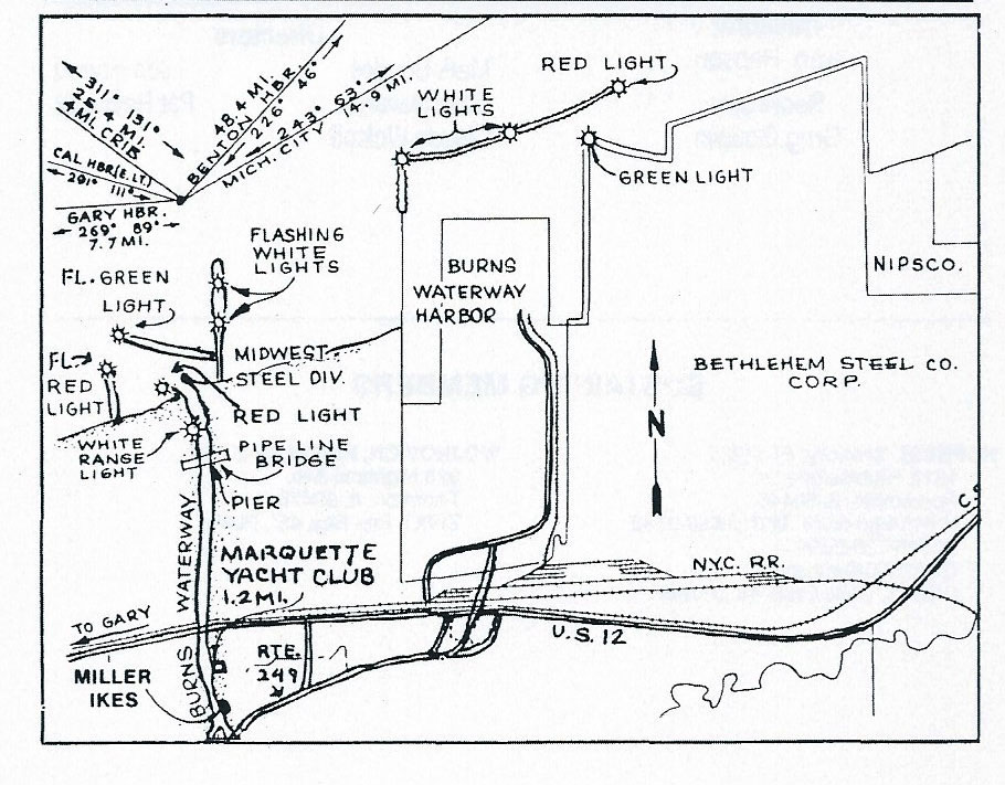 Harbor chart of the Marquette Yacht Club 