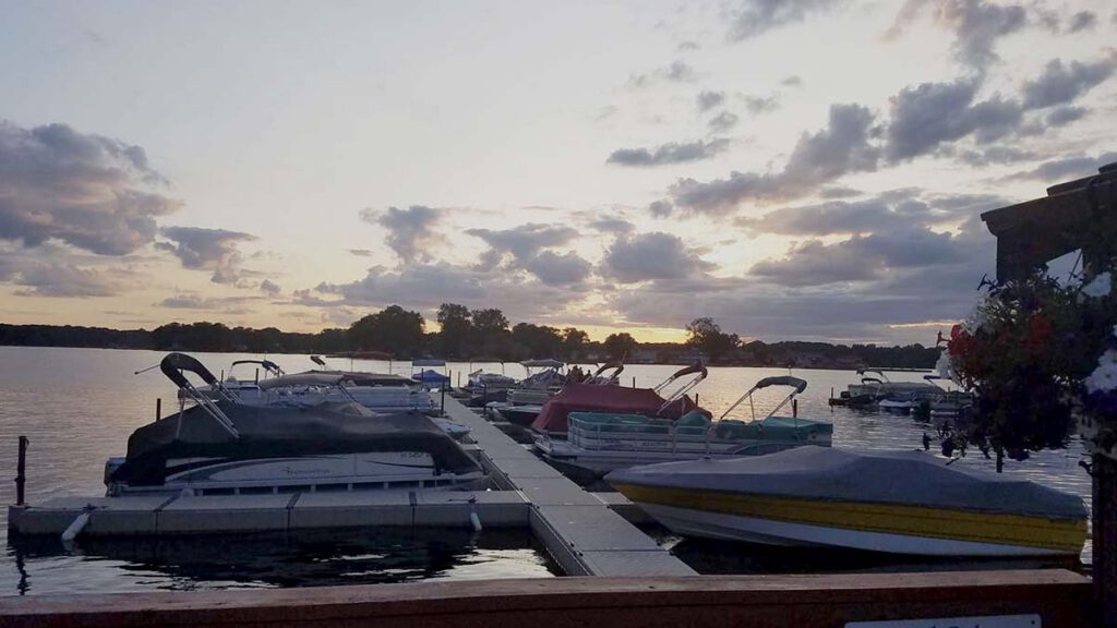 View of Pine Lake from the La Porte Yacht Club dock in La Porte, Indiana.