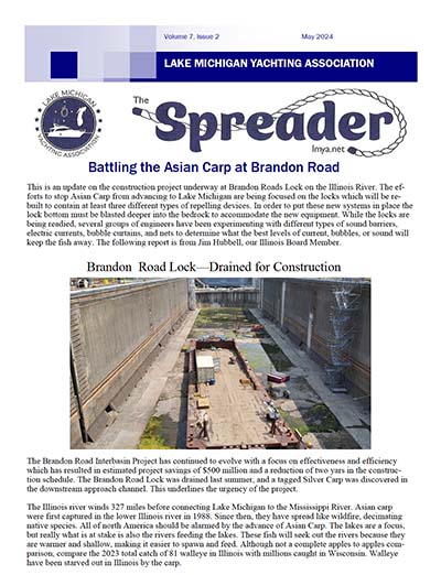 Screenshot thumbnail of the cover of the May 2024 LMYA Spreader newsletter PDF